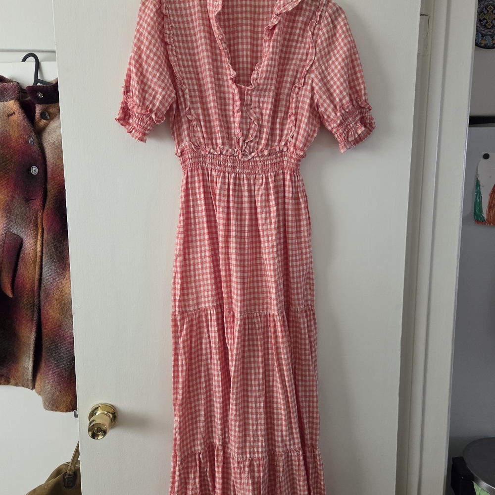 Gingham Red Maxi Dress